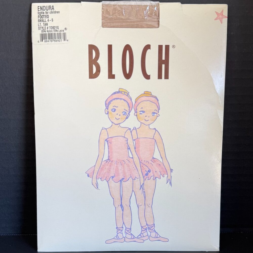 Bloch Childrens Footed Tights Small 4-5 Lt. Tan Nylon/Lycra Durable & Comfortabl